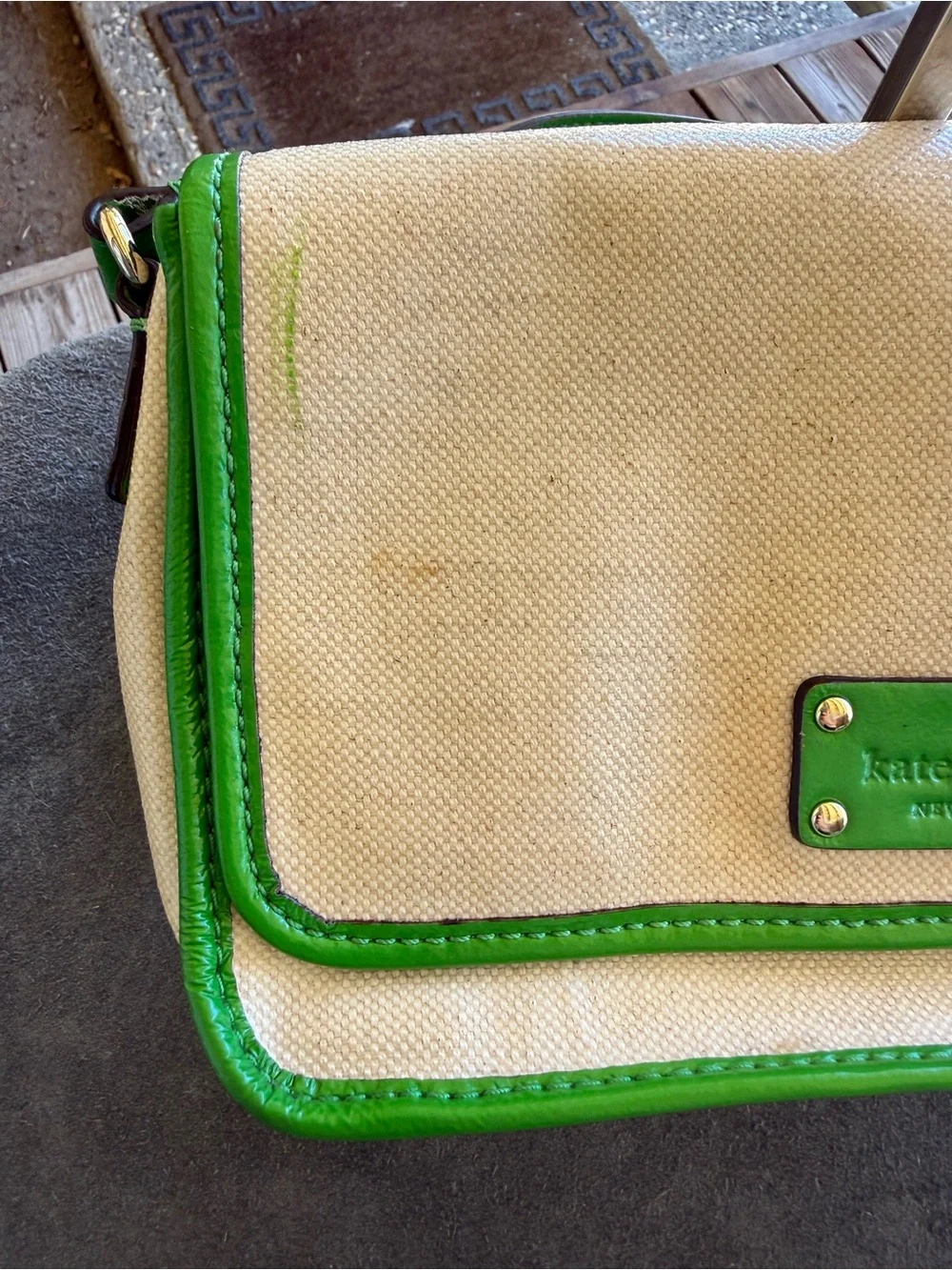 Kate Spade Vintage Floral Flap Crossbody & Green Patent Wallet Set